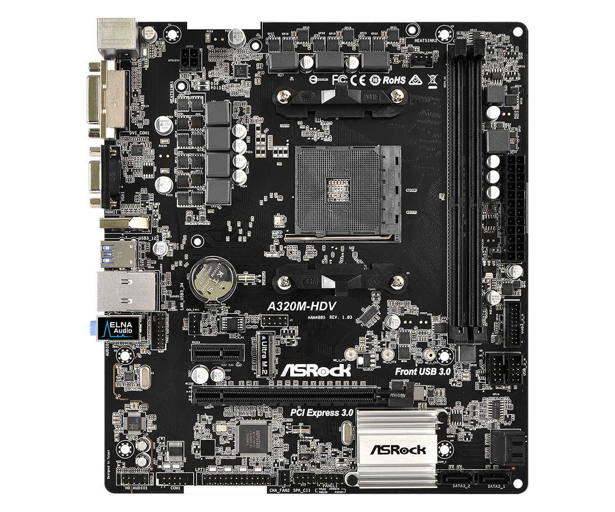 Rock AM4 DDR4 Motherboard A320M-HDV A320M-HDV R3.0 A320M-HDVR4.0 VGA DVI HDMI M.2