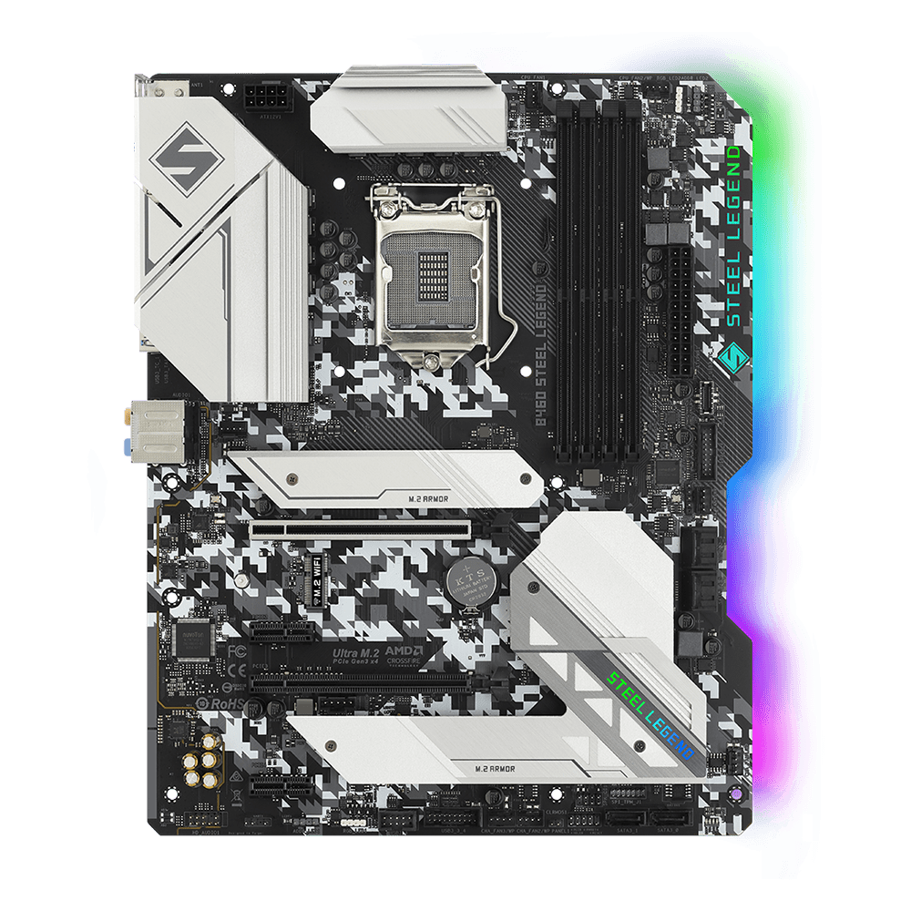 Rock 10th 11th LGA1200 DDR4 Motherboard B460M PRO4S/AC B460M PRO4/AC B460 Steel Legend DDR4 B460M-HDV