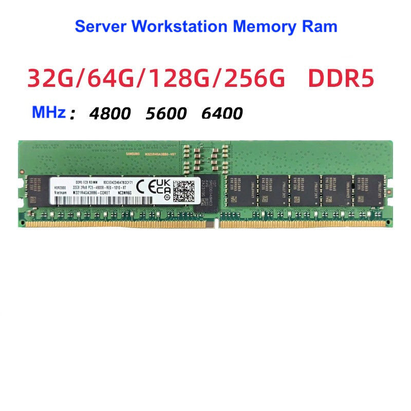 SK Sam Micro ECC RDIMM REG DDR5 Server Workstation Memory Ram 32GB 32G 2S2RX4 2RX4 PC5-4800B PC5-5600B PC5-6400B 4800MHz 5600Mhz 6400HMz