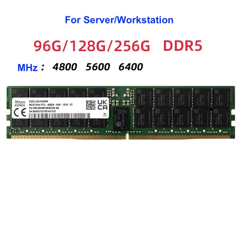 SK Sam Micro ECC RDIMM REG DDR5 Server Workstation Memory Ram 64GB 64G 2S2RX4 2RX4 PC5-4800B PC5-5600B PC5-6400B 4800MHz 5600Mhz 6400HMz