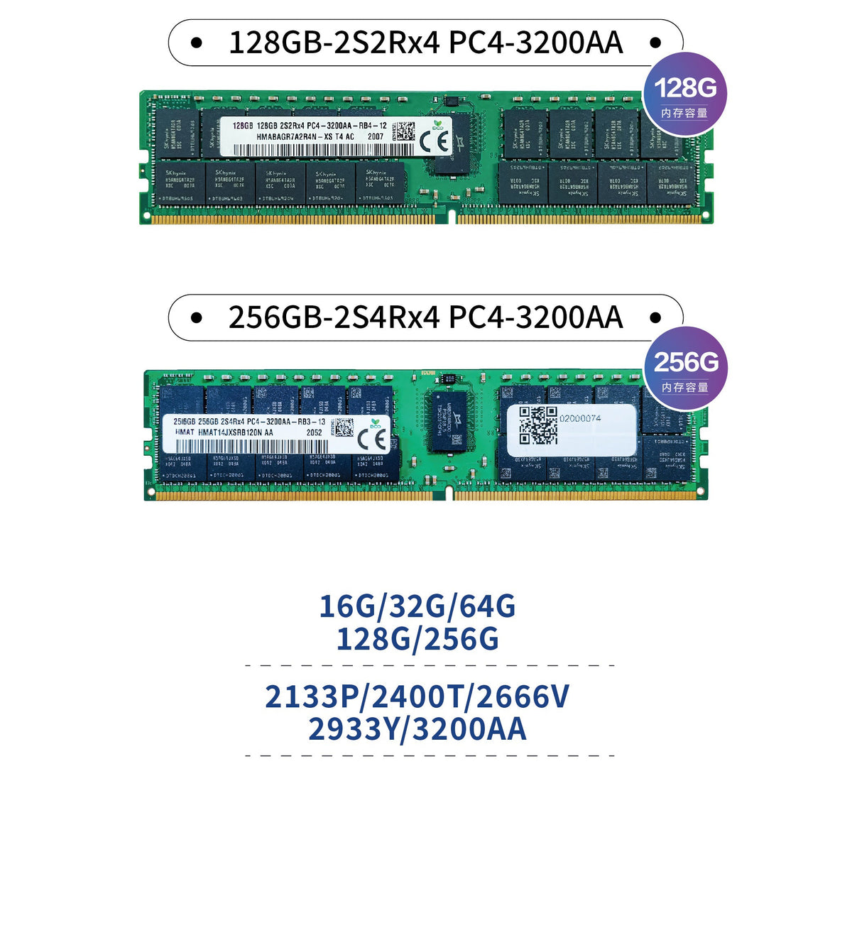 SK Sam Micro ECC DDR4 Server Workstation Memory Ram 128GB 2666HMz 2933MHz 3200MHz 2666V 2933Y 3200AA
